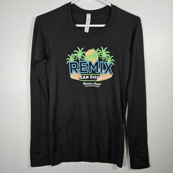 Lululemon Womens BlackLongSleeve Remix San Diego Shirt Rockn'roll RunningSeries6 - Picture 1 of 6